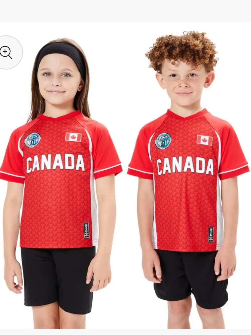 Canada Kids Red Soccer Jersey - Youth Short Sleeve FIFA Unisex